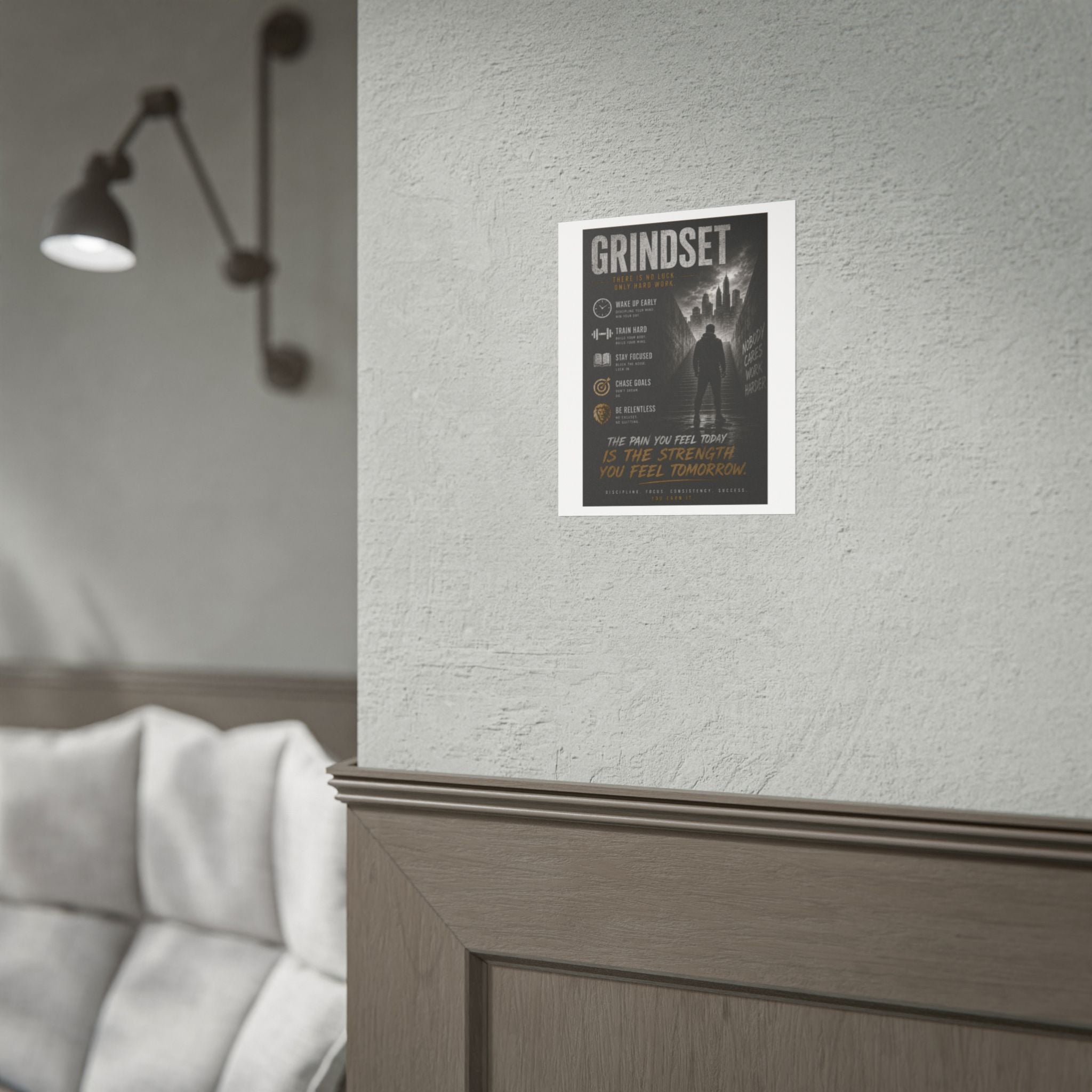 Work Hard Rolled Poster — Motivational Wall Art for Office & Study