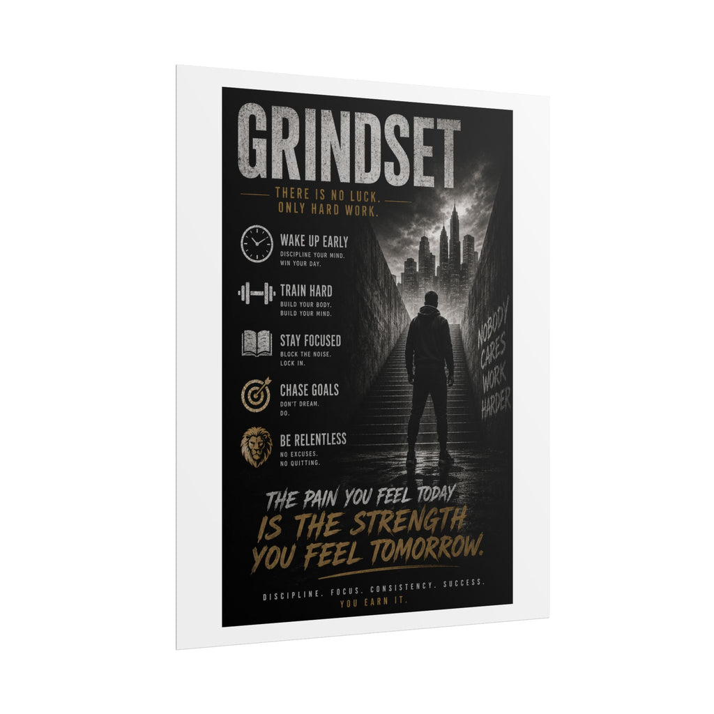 Work Hard Rolled Poster — Motivational Wall Art for Office & Study
